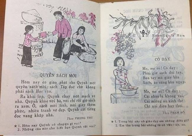 Những quyển sách giáo khoa lớp 1 ngày đó không chỉ mang nặng yếu tố vừa dạy các học sinh đánh vần mà còn giáo dục cho các bạn những thứ xung quanh như việc "ăn quả nhớ kẻ trồng cây", "Tình yêu đất nước, làng xóm" hay những bài học về "tình bạn" v.v......