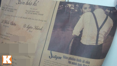 Thiệp cưới "giấu" chồng của Ngân Khánh.