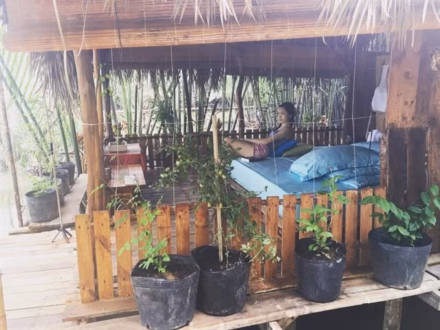 Mới đây, các teen Sài thành "sướng rên" khi ở gần TP có khu cottage nổi trên mặt nước đặc biệt mang tên Springfiel Cottage (Cánh đồng hoa). Khu cottage với những chòi lá nổi trên mặt nước này nằm ở huyện Bình Chánh, cách trung tâm thành phố hơn 30 phút di chuyển. Ảnh: Hải An.