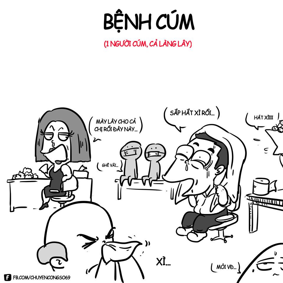 Khi 1 người trong văn phòng bị cúm thì nó có thể trở thành ổ bệnh và khiến những người xung quanh bị lây.