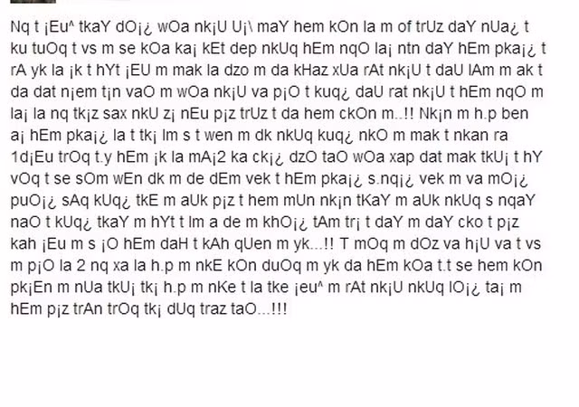 Mới đây, một đoạn văn sử dụng "teencode" đã được đăng tải trên các trang mạng xã hội đã khiến nhiều người nhớ về ngày xưa, thời còn dùng Yahoo và Blog 360. Đoạn văn không quá dài nhưng bất kì ai cũng phải căng mắt để có thể đọc và hiểu được nội dung của chúng bằng tiếng Việt.