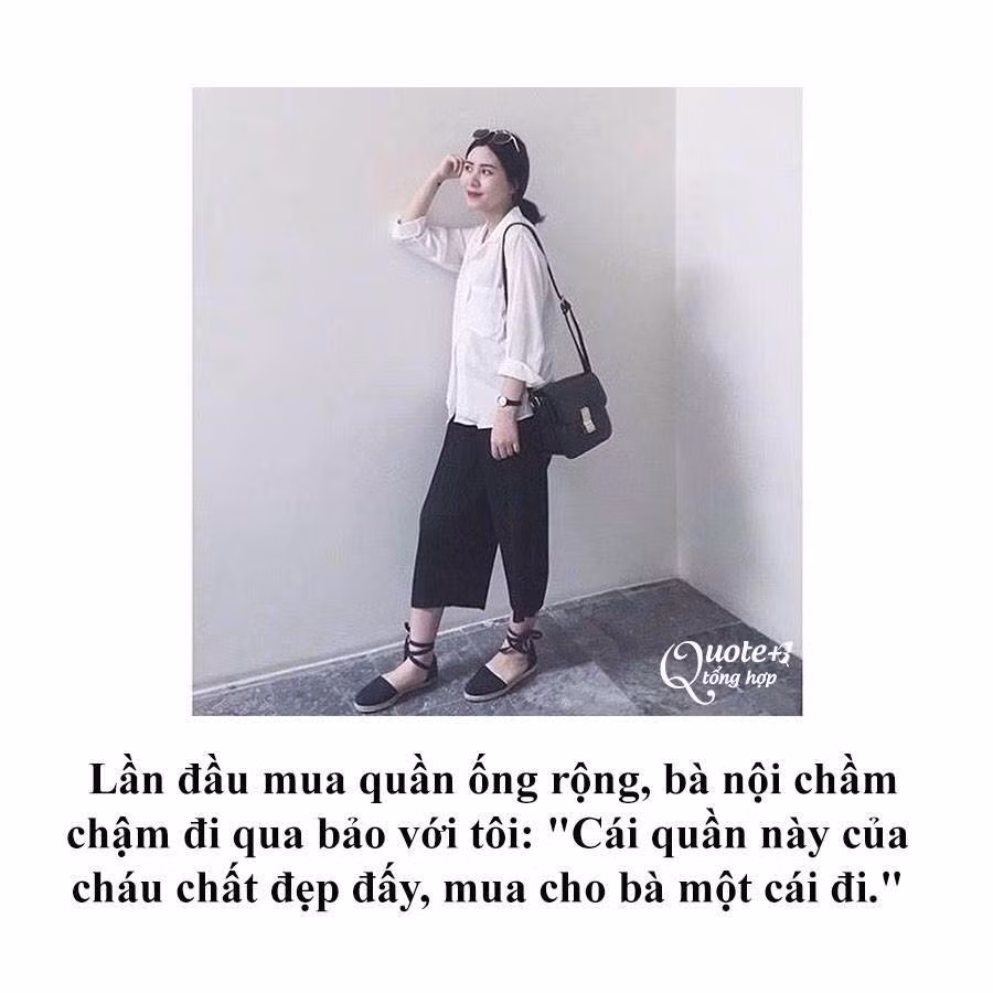 Các bạn gái hiện tại có thời trang quần ống rộng cho thoải mái thì sẽ bị các bà trêu rằng quần này là mốt của các bà từ ngày xưa.