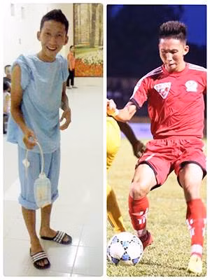 Cây hài của CLB Than Quảng Ninh đăng bức ảnh khi anh phải vào viện điều trị chấn thương kèm theo dòng chia sẻ: "Đẹp và phong cách từ bệnh viện ra sân bóng".