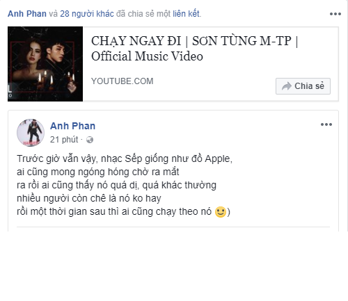 Cách đây ít lâu, Sơn Tùng MTP đã cho ra mắt một đoạn trailer để hé lộ sự ra mắt của MV Chạy ngay đi và nó đã khiến dân mạng phải mong ngóng. Nhiều người đã canh đúng đến thời điểm để đón xem MV này của ca sĩ người Thái Bình.