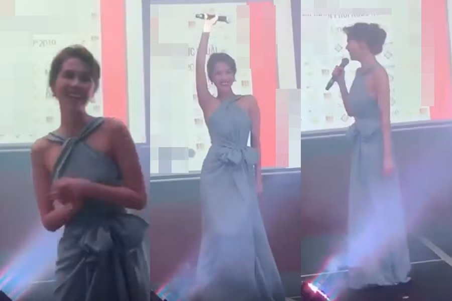 Thậm chí, theo quan sát của CĐM vòng 1 của Ngọc Trinh còn gần như biến mất ở những góc nghiêng khi chụp ảnh trên sân khấu hay cùng đàn em Linh Chi.