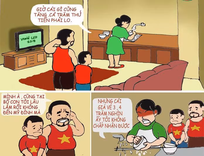 Các ông chồng phải làm tư tưởng với các bà vợ để được đến sân Mỹ Đình xem trực tiếp ĐTVN thi đấu.