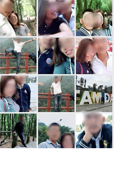 Còn đi chơi với bồ thì tươi như hoa.