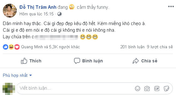 Ngay lập tức nghi vấn Trâm Anh"cải tạo" vòng một được tung ra. Và hot girl Thanh Hóa này đã đáp trả cực gắt trong một chia sẻ mới đây.