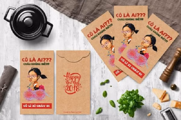 Những câu nói nổi tiếng từ trong phim đến ngoài đời đều được dí dỏm chế lại, in đơn giản trên phong bao.