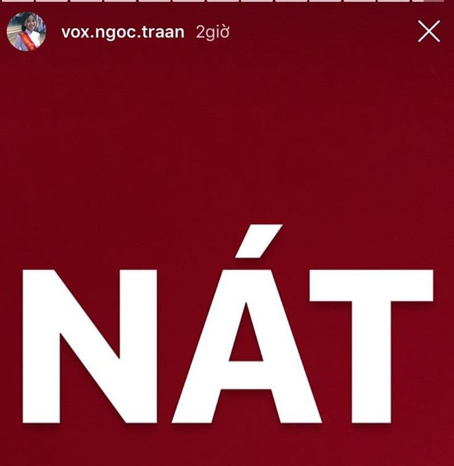 Kết thúc môn thi đầu tiên kỳ thi THPT QG 2019 là Ngữ Văn, Ngọc Trân đăng tải dòng chia sẻ: "Nát" trên story Instagram.