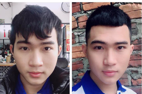 Sẽ chẳng có gì nếu như không có sự khác nhau quá nhiều giữa hai tấm ảnh trước và sau khi cắt tóc nhập ngũ.