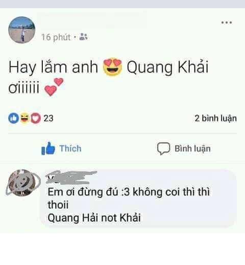 Quang Khải? Phải là Quang Hải chứ!