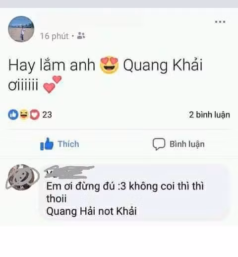 Quang Khải? Phải là Quang Hải chứ!