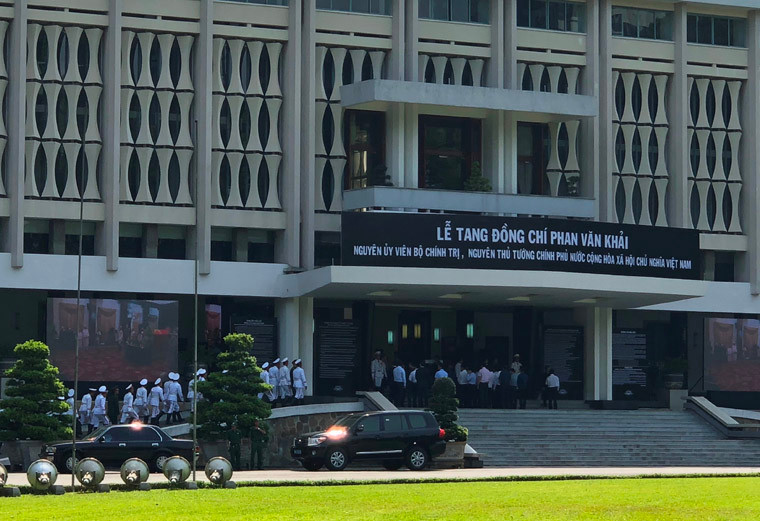 Hội trường Thống Nhất, nơi tổ chức lễ tang nguyên Thủ tướng Phan Văn Khải theo nghi thức quốc tang trong 2 ngày 20 và 21/3/2018.