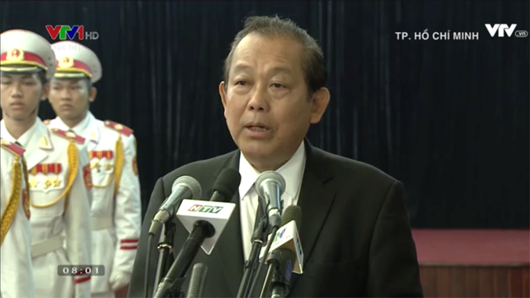 Phó thủ tướng Thường trực Trương Hòa Bình, trưởng ban tổ chức lễ tang điều hành lễ quốc tang.