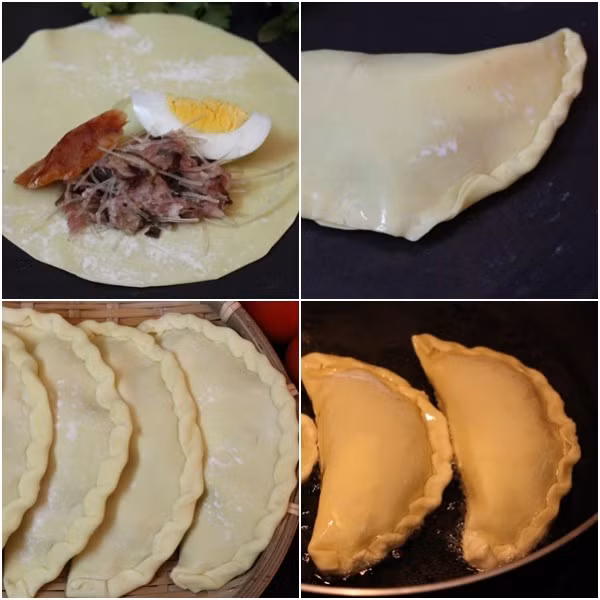 Làm vỏ bánh: Rây bột cho thật mịn, sau đó từ từ cho nước cốt dừa vào và trộn đều. Cứ nhào bột đến khi bột không còn dính tay là đủ độ dẻo mịn cần thiết. Lúc này, bạn mang bột đi ủ khoảng 30 phút. Lấy bột ra và vắt thành từng vắt bằng nhau. Ảnh: ameovat.com.