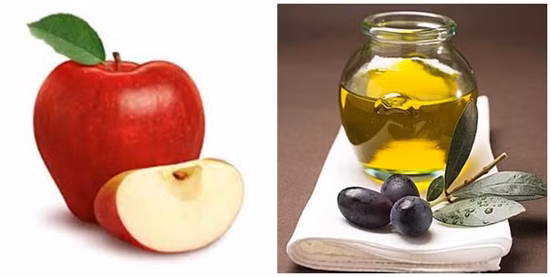 7. Kem táo. Thành phần: Táo, nước hoa hồng, dầu ô liu. Cắt táo thành từng miếng nhỏ, trộn với dầu ô liu và xay nhuyễn. Sau đó đổ hỗn hợp trên vào bát và nấu cách thủy trên lửa nhỏ. Ảnh: cangdamat.net.vn.