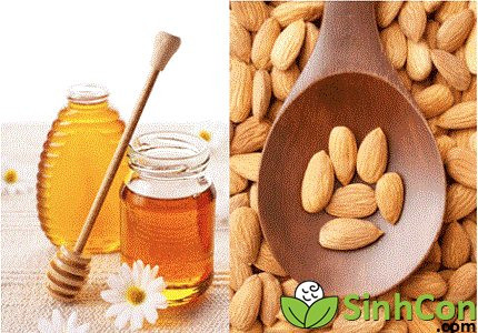 10. Kem hạnh nhân. Thành phần: Dầu hạnh nhân, bơ ca cao, mật ong và nước hoa hồng. Cho dầu hạnh nhân và bơ ca cao vào nồi hấp cách thủy đến khi tan chảy, sau đó tắt lửa và thêm nước hoa hồng, mật ong vào trộn đều và để nguội. Cuối cùng là cho hỗn hợp trên vào hũ nhỏ và để trong ngăn lạnh dùng dần. Ảnh: SinhCon.com.