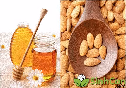 10. Kem hạnh nhân. Thành phần: Dầu hạnh nhân, bơ ca cao, mật ong và nước hoa hồng. Cho dầu hạnh nhân và bơ ca cao vào nồi hấp cách thủy đến khi tan chảy, sau đó tắt lửa và thêm nước hoa hồng, mật ong vào trộn đều và để nguội. Cuối cùng là cho hỗn hợp trên vào hũ nhỏ và để trong ngăn lạnh dùng dần. Ảnh: SinhCon.com.