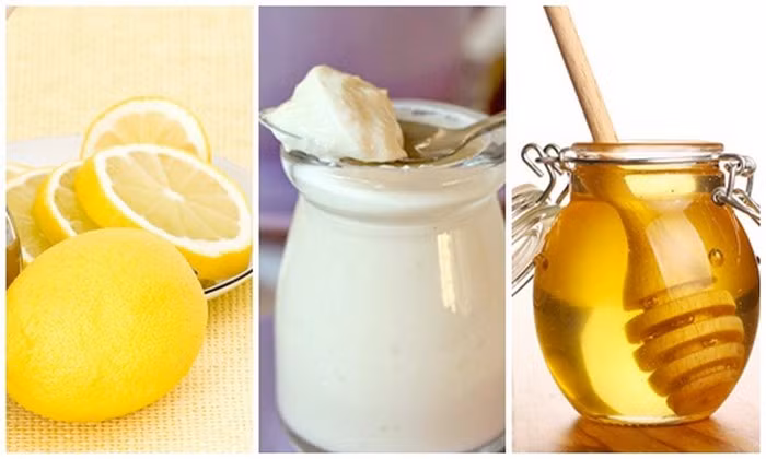 2. Chanh, sữa chua, mật ong. Dùng nước ép từ 3 quả chanh, 1 thìa sữa chua và 1 muỗng cà phê mật ong rồi trộn chúng với nhau. Thêm vào hỗn hợp đó 1 quả trứng đánh vào và khuấy đều. Bôi lên mặt và để khoảng 15 phút và sau đó rửa sạch với nước ấm. Ảnh: Trangdahieuqua.