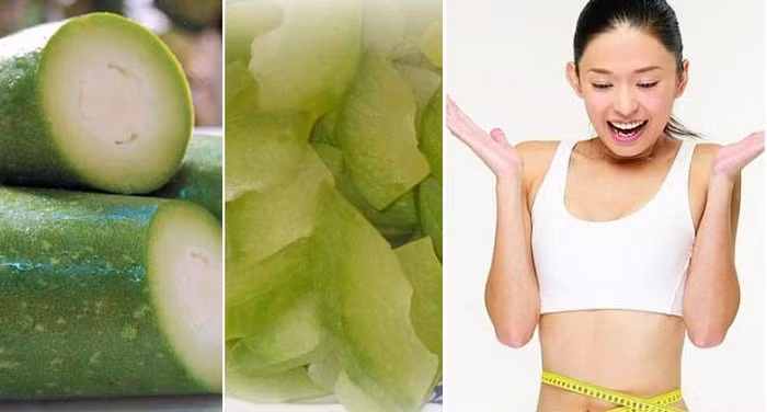 Bí đao luộc. Bí là món phổ biến trong thực đơn giảm cân và làm đẹp của các chị em. Bởi bí đao không chứa chất béo lại có chưa hợp chất hyterin – caperic có khả năng khống chế đường chuyển hóa thành mỡ nên ngăn chặn được sự tích lũy mỡ trong cơ thể, chống tình trạng béo phì. Ảnh: Monngonmoingay.