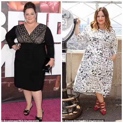 Melissa McCarthy. Ngôi sao phim “Cô hầu phòng” giảm 25 kg ấn tượng trước khi bấm máy bộ phim Spy. Cô cho biết, mình đã phải cắt giảm hết những món ăn vặt nhiều protein, thực hiện chế độ carb thấp. Điều đó rất khó bởi cô là người hảo ngọt nhưng để phục vụ công chúng cô vẫn phải làm.