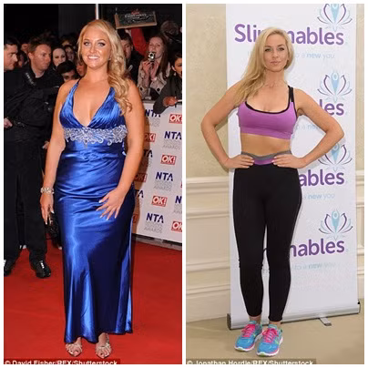 Josie Gibson. Ngôi sao Big Brother đã giảm được đến 44,5kg trong năm vừa qua. Cô đã lên sóng truyền hình chia sẻ về quá trình giảm cân gian nan của mình. Đầu tiên là phẫu thuật dạ dày giảm cân, sau đó là tập trung vào chế độ ăn nhiều rau và trái cây tươi.