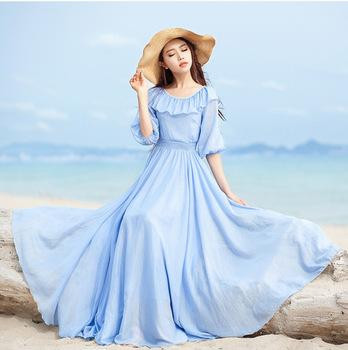 2. Váy maxi cũng chỉ là "chuyện nhỏ": Bạn gái dáng người thấp vì sợ váy maxi sẽ "nuốt chửng" lấy bạn, nhưng thực tế lại chứng minh điều ngược lại. Để mặc đẹp với váy maxi, bạn gái có dáng người nhỏ nên chọn kiểu váy trơn hình cột hoặc trụ. Ảnh: dhgate.com.