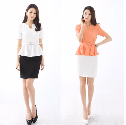 3. Vẻ đẹp lạ lùng của chân váy ôm và áo Peplum: Ưu thế của những chiếc áo peplum là che đi những khuyết điểm của cô nàng có vòng 2 không thon gọn, hay kéo dài chân cho cô nàng nào có chiều cao khiêm tốn nhưng vẫn mang lại sự sang trọng, sành điệu. Ảnh: jamja.vn.