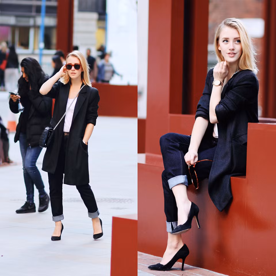 Không chỉ là street style đường phố mà trang phục công sở cũng được Sarah kết hợp vô cùng khéo léo.