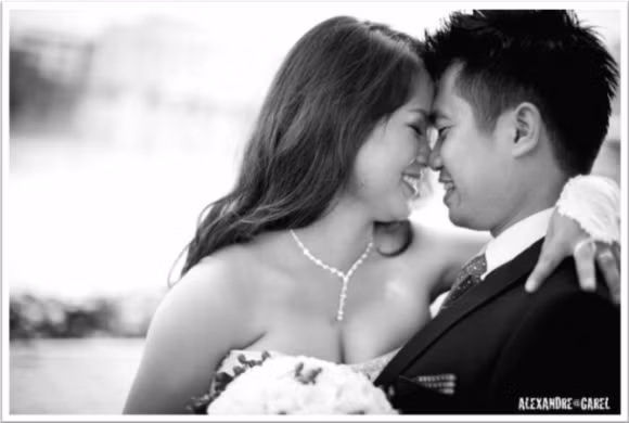 5. Chụp thật gần: Một khung hình được chụp thật gần thì không ai có thể biết được người cao hơn là cô dâu hay chú rể. Ảnh: thienduong.vn.