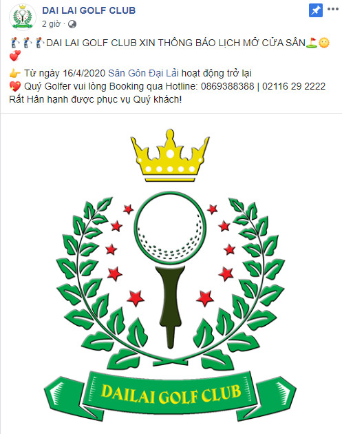 Chưa hết cách ly, một số sân Golf đã có lịch mở cửa trở lại Chua het cach ly, mot so san Golf da co lich mo cua tro lai