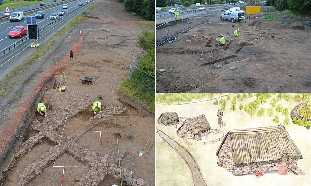 Tàn tích một ngôi làng thời Trung cổ mới được các chuyên gia tìm thấy bên cạnh một tuyến đường cao tốc ở Netherton Cross gần Bothwell, North Lanarkshire, Anh.