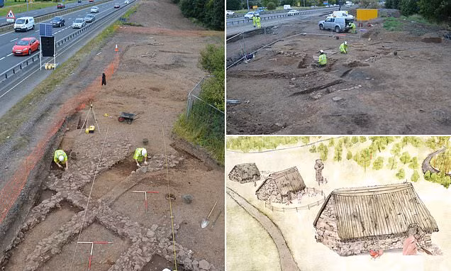 Tàn tích một ngôi làng thời Trung cổ mới được các chuyên gia tìm thấy bên cạnh một tuyến đường cao tốc ở Netherton Cross gần Bothwell, North Lanarkshire, Anh.