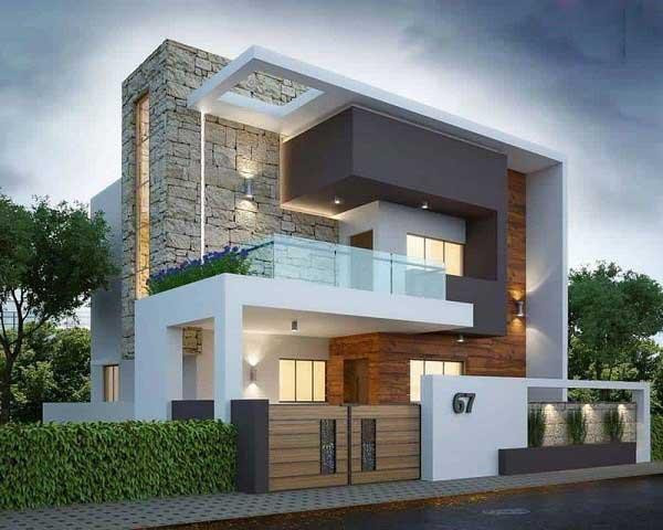 Mái nhà được xây kiểu lệch vạt đầy mới mẻ và bắt mắt. Phần thanh chắn dọc ở rìa phải ảnh vừa tạo tính thẩm mỹ cao, xong cũng là bức bình phong che chắn giúp không gian trong nhà thêm phần riêng tư và bí ẩn, tạo sự thoải mái tối đa cho người sử dụng.