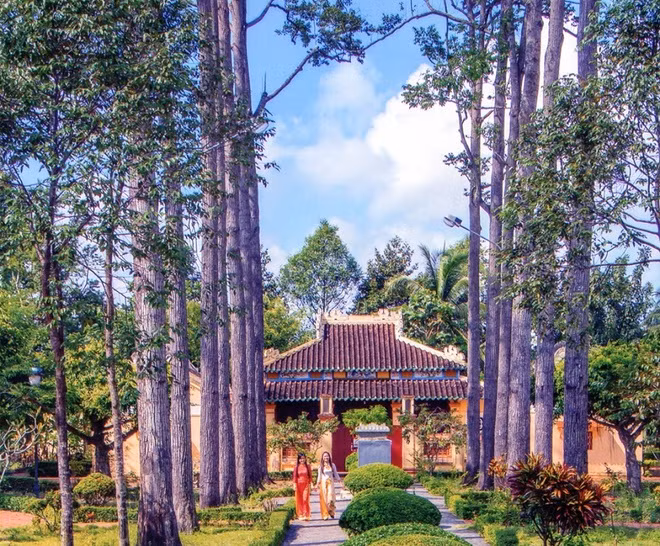 TP Vĩnh Long nằm bên bờ sông Cổ Chiên, một nhánh của sông Tiền, hiện có 11 phường: 1, 2, 3, 4, 5, 8, 9, Tân Hòa, Tân Hội, Tân Ngãi, Trường An. Nơi đây có Văn Thánh Miếu nổi tiếng khắp vùng đất Nam Bộ xưa, được công nhận di tích quốc gia vào năm 1991. Theo Cổng TTĐT TP Vĩnh Long, công trình được khởi công từ mùa đông năm 1864, hoàn thành vào mùa thu năm 1866, gồm cổng tam quan theo lối cổ lâu 3 tầng mái, điện Đại Thành, gác Văn Xương... Ảnh: Khám phá Du lịch Việt Nam.