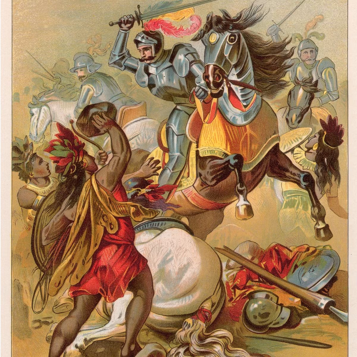 Tại nơi đây, lực lượng của Cortes choáng ngợp bởi sự giàu có của đế chế Aztec. Họ cướp bóc nhiều của cải giá trị của người Aztec.