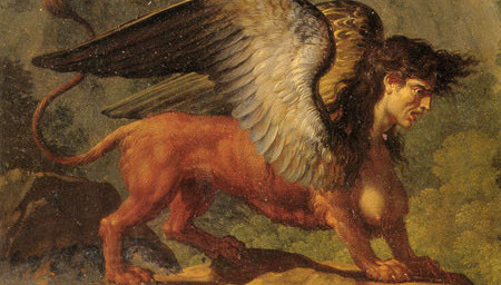 Nhân sư được mô tả có đầu của con người, cơ thể của sư tử, cánh của đại bàng và đuôi rắn.