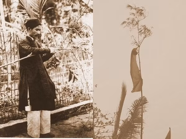 Cây nêu không thể thiếu trong tết xưa.