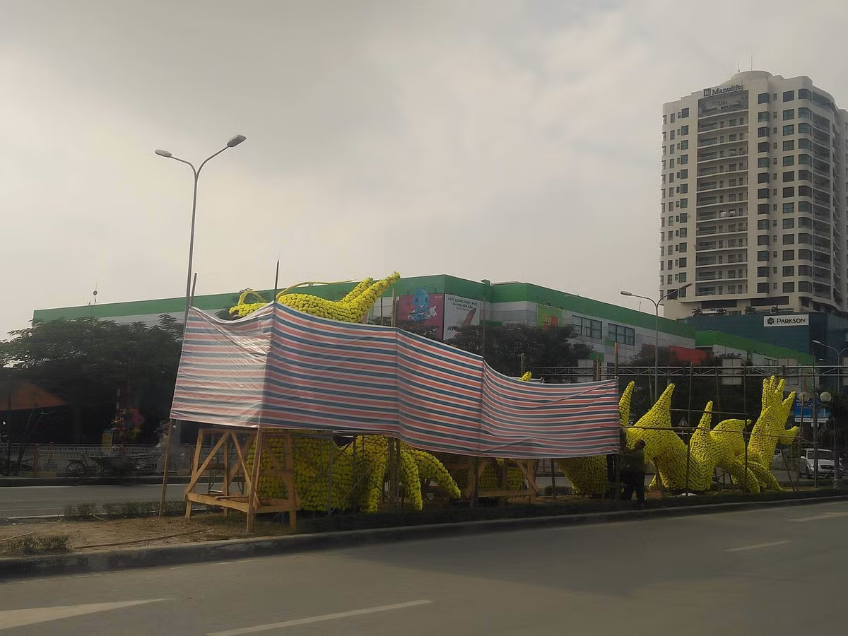 Bạt được quây kín đầu rồng.