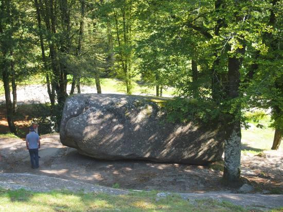Một nửa tảng đá Trembling Rock ở bên trái của điểm xoay và một nửa ở bên phải. Mỗi bên đều muốn quay tảng đá về hướng của mình. Tuy nhiên, khối lượng lượng ở hai bên của trục phân bố theo cách khiến cho hiệu ứng quay theo chiều kim đồng hồ cân bằng với hiệu ứng quay ngược chiều kim đồng hồ.