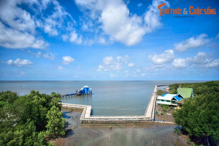  9. Cà Mau. Tên gọi tỉnh Cà Mau bắt nguồn từ tiếng Khmer là "Tưk Khmau", có ghĩa là vùng nước đen. Sau này người dân Việt định cư ở nơi đây đọc "Khmau" thành "Cà Mau", theo thời gian trở thành tên gọi chung của vùng đất. Ảnh: Cảnh quan ở Mũi Cà Mau, huyện Đất Mũi, tỉnh Cà Mau.