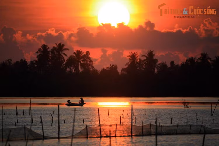 Bình minh trên đầm Thị Tường, huyện Cái Nước, tỉnh Cà Mau.