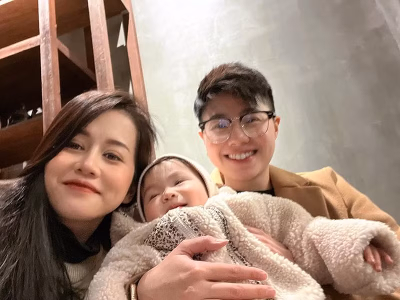 Cuộc sống hiện tại của An Nguy bên con gái và người yêu đầy bình yên. Ảnh: Instagram