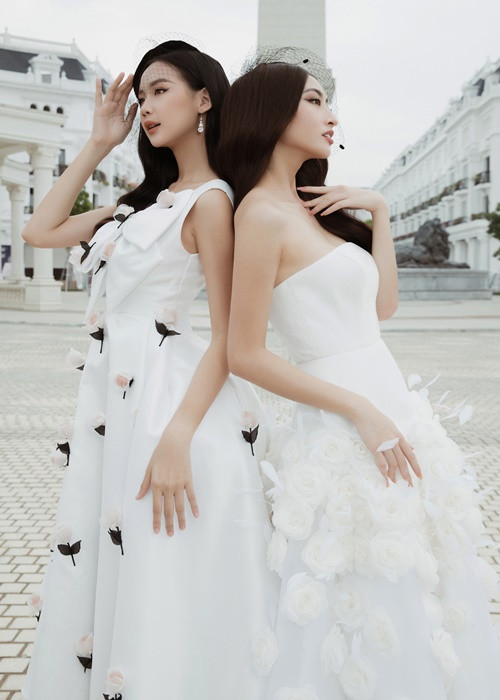 Về chiều cao, Bảo Ngọc (cao 1m85) “lấn át” Lương Thùy Linh (cao 1m78).