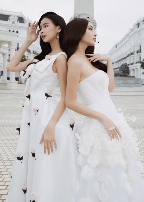 Về chiều cao, Bảo Ngọc (cao 1m85) “lấn át” Lương Thùy Linh (cao 1m78).