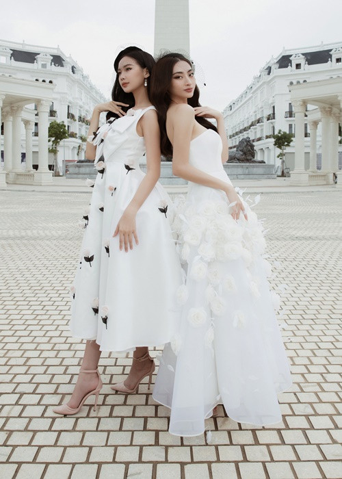 Lương Thùy Linh và Bảo Ngọc diện trang phục của các nhà thiết kế Hà Thanh Việt, Hoàng Tony và Tracy Studio.