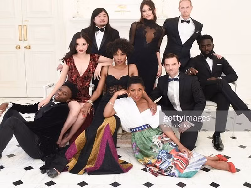 Trúc Diễm bên các đồng nghiệp khi tham gia Cannes 2022. Ảnh: Instagram