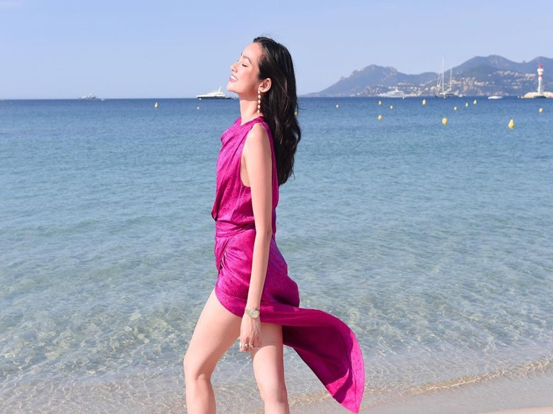 Trúc Diễm khoe chân dài thon dài gợi cảm. Ảnh: Instagram