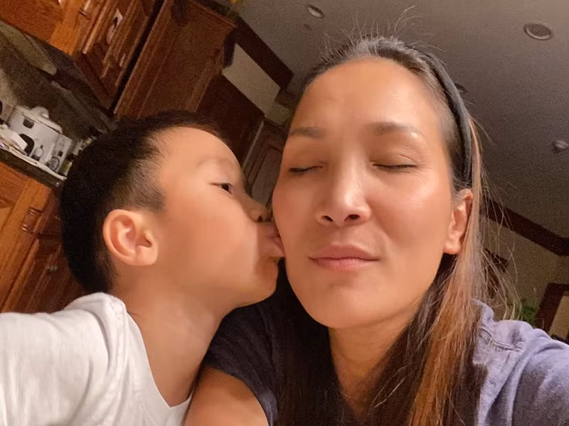 Hạnh phúc bên các con của Hồng Ngọc đầy bình dị.